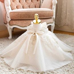 Christening dresses Baby Lace Sleeveless Birthday High Grade 1 Year White Baptist Girl Clothing Princess Dress 1-10 Years Old Q240507