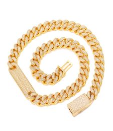 New Fashion 12mm Hip Hop Prong Setting CZ Zirconia Iced Out Cuban Link Chain Necklaces for Men Miami Bijoux Collier Rapper Curb Jewelry8798464