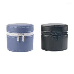 Watch Boxes 2 Pcs Display Gift Box 1 Slot Jewellery Accessories PU Leather Storage Travel Bag Blue & Black