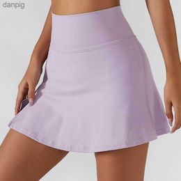 Skirts Sports Skirts With Mini Safe Workout Tennis Badminton For Women Fitness Shorts High Waist Quick Dry Running Traning Skorts Y240508