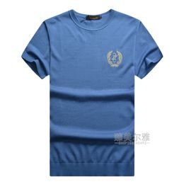 Men T Shirts Billionaire Italian Couture Summer Embroidered Silk Round Neck Short-sleeved T-shirt