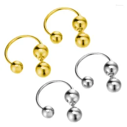 Stud Earrings Y4QE Fashion Round Ball Hoop Front And Back Studs Earring Women Ear Ornament