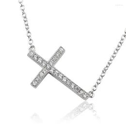 Pendants 925 Sterling Silver Delicate Cross Pendant Necklace With 18-inch Cable Chain For Women P083