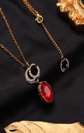 Fashion Multicolor Gem Necklace Luxury Girls Love Pendant Necklaces Designer Jewelry Classic Premium Accessories Long Chain For Wo3218415