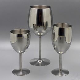 2Pcs Classical Wine Glasses Stainless Steel 18 8 Wineglass Bar Wine Glass Champagne Cocktail Drinking Cup Charms Party Supplies Y200107 293V