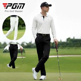 Men's Pants PGM Autumn Spring Pants Mens High Elastic Sports Tights Mens Mid Rise Straight Sports Pants Business Casual Pants Y240506