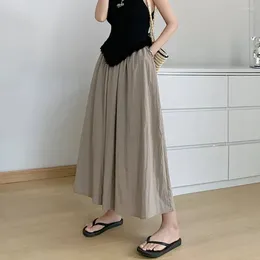 Skirts Umbrella Skirt High Waist Draping Slimming Long Summer Thin Zen Style Swing