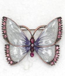 Whole Crystal brooch Rhinestone Enameling Butterfly Brooches Fashion Costume Pin Brooch Jewelry gift C8666759033