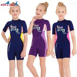 Women's Swimwear Children's Warm Swimwear2.5MMOne-Piece Diving Suit Short Sleeve Cold-Proof Snorkelling Surfing Jellyfish