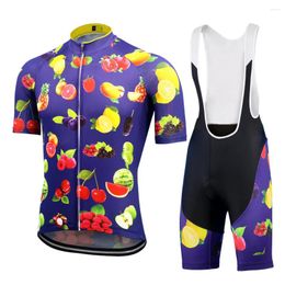 Racing Sets Men's Cycling Jersey 2024 Blue MTB Wear Fruit Bike Set Custom Clothing Ropa Ciclismo Hombre