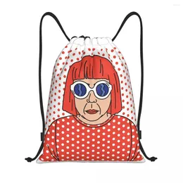 Shopping Bags Custom Yayoi Kusama Self Portrait Drawstring Bag For Yoga Backpacks Women Men Sports Gym Sackpack