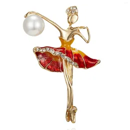 Brooches Fashion Gymnastics Dancing Girl Enamel Brooch Female Anti-Naked Clothing Corsage Ladies Shirts Bags Decor Jewelry Lapel Pins