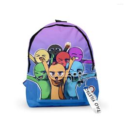 Backpack Trendy Alan Becker Backpacks Boys/Girls Pupil School Bags 3D Print Keychains Oxford Waterproof Funny Cute Small