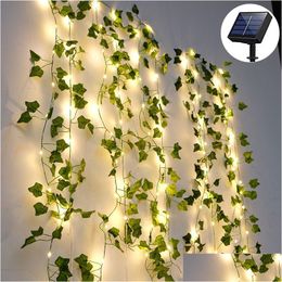 Garden Decorations Solar Lights Fairy Maple Leaf Lamp 5M/50 Led Waterproof Outdoor Garland For Decoration Party Drop Delivery Home Pat Otdyg