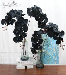 105cm Artificial flower black butterfly orchid silk phalaenopsis for wedding Christams home decoration garden potted fake plants9842547