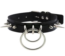 KMVEXO Punk Spike Metal Collar Girls Leather Harness Choker Necklace for Women Party Club Chockers Gothic Jewelry Harajuku 20191006559