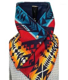 Scarves Winter Geometric Triangle Pattern Large Scarf Wrap Adjustable Buttons Neck Warmer Cold Weather Neckerchief Shawl Blanket6995937