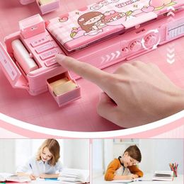 Multi-functional Pencil Case Smart Password Lock Primary School Students High-tech Inbox Double-layer Large Capacity