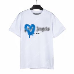 Palm PA 24SS Summer Letter Printing Love Spray Paint Logo T Shirt Boyfriend Gift Loose Oversized Hip Hop Unisex Short Sleeve Lovers Style Tees Angels 2170 POY