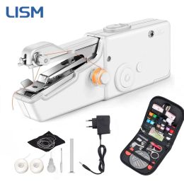 Machines Hand Held Electric MINI Sewing Machine Household Stitch Clothes Sew needlework Set Portable Manual Sewing Machine Handwork Tools