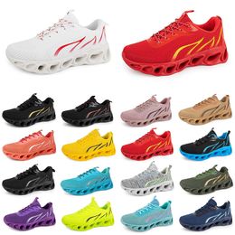 men women running shoes fashion trainer triple black white red yellow purple green blue peach teal pink Teal breathable sports sneakers GAI