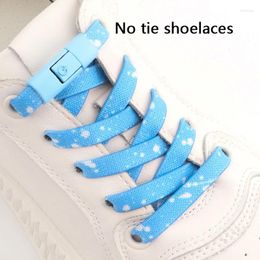 Shoe Parts Splashing Ink No Tie Shoelaces Flats Elastic Laces Sneaker Kids Adult Colorful Press Lock Shoelace Without Ties Sport Shoestring