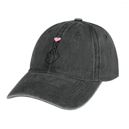 Berets Kpop Korean Finger HeartCap Cowboy Hat Fishing Golf Hats Man Women's