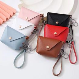 Cross-border new hot personality key chain bag pu leather hand string coin wallet storage bag
