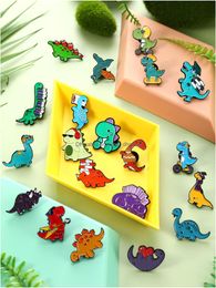 Pins Brooches Enamel Pin Cute Kawaii Dinosaur Lapel Set Cartoon Animal Brooch Badge Novelty Pattern For Women Clothes Bags Backpack Otnkn