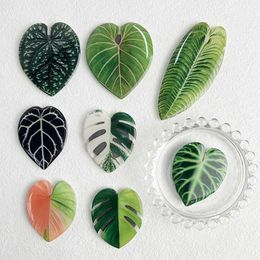 3PCSFridge Magnets 8pcs Popular plant leaves acrylic refrigerator magnets decorative patch acrylic simulation of green leaves