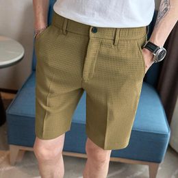 Men's Shorts High Quality Summer For Men Elastic Waist Slim Fit Mens Casual Knee Length Business Formal Wear Short Homme 36-28