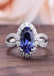 Cluster Rings 2021 Trend Vintage 925 Sterling Silver 810mm Sapphire Gemstone For Women Party Wedding Engagement Ring Anniversary 5886742