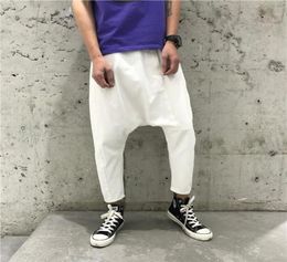 Drop Crotch Jeans Joggers Men Baggy Low Crotch Denim Harem Pants Male Hip Hop Street Dance Loose Sweatpants Summer X914116046896