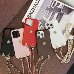 New Camellia diagonal span suitable for iPhone 15 Pro iPhone 11/12 Litchi grain genuine leather touch protection case