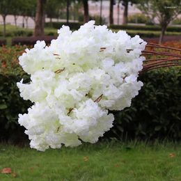 Decorative Flowers Artificial For Wedding Arch Decoration Fake Flower Silk Hydrangea White Branch Cherry Blossoms Home Decor 150 Heads