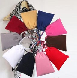 velvet drawstring bags high quanlity Gift packaging Flocked Jewelry bag Jewelries pouches Headphone packing cloth Favor Holders1171538