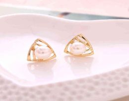 New Design Geometry Clip On Earrings Without Piercing Fashion Simulated Pearl Ear Clip J22061385690147660174