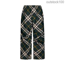 Top Level Buurberlyes Designer Pants for Women Men Mens Equestrian Knight Pattern Wide Leg Chequered Pants 8082034 with Original Logo