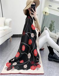 Autumn Winter Cashmere Scarf Women Designer DoubleSided Camellia Print Blanket Scarves Ladies Shawl and Wraps MY20266468664