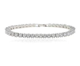 Iced Out Bling Paved Tennis Chain Bracelet Silver Colour 5A CZ Charm Bangle For Women Mens Hip hop Jewelry6346389