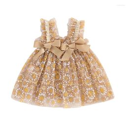 Girl Dresses Pudcoco Toddler Kids Baby Summer Tulle Dress Daisy Print Sleeveless Bow Decor Clothes 6M-4T