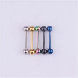 1Pc Stainless Steel Tongue Pierced Nipple Ring Barbell Body Piercing Jewellery Percing Studs Bars 240429