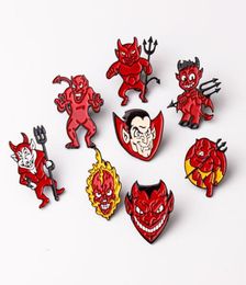 Gothic threatening cartoon little devil demon vampire weird Halloween trick pin badge brooch2101024