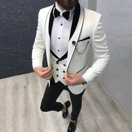 Men's Suits Blazers Mens casual set mens party slim fit shawl lapel 3 pieces (jacket+tank top+pants) Q240507