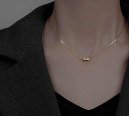 Titanium steel necklace Korean Acacia bean pendant clavicle chain net red simple Choker cool temperament Neckwear6255961