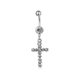 D0192 1 color The cross style 01801 Belly Button Navel Rings with clear stones body piercing jewelry8562026