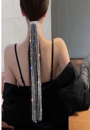 Hair Clips Shine Full Rhinestone Hairpin Woman Long Tassel Crystal Hair Accessories Wedding Banquet Jewellery headdress Ponytail hol9203601