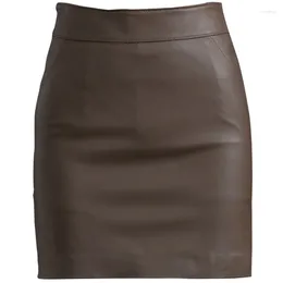 Skirts Hwitex Woman Mini Skirt Bodycon A Line Sexy Female High Waist Split Genuine Leather Short Ladies Bottom HW3198