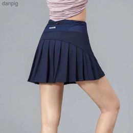 Skirts Women new simplicity High Waisted Tennis Skirts with Pockets fashions Pleated Short Skirt A-line fitness permeability Sportswear Y240508