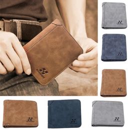 Wallets 1PC Men's Wallet Short Frosted Leather Retro Three Fold Vertical Youth Korean Multi-Card Men Fashion